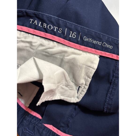 Talbots‎ Size 16 Girlfriend Chino Navy Blue Cotton Pants - Picture 3 of 4